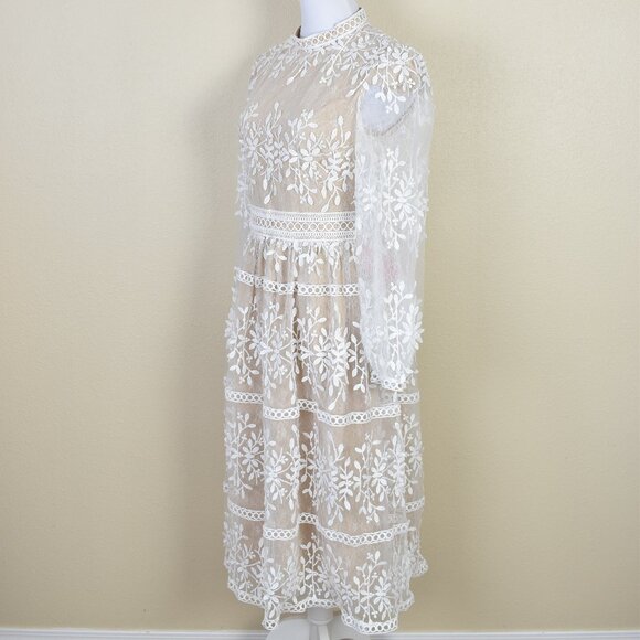 Ivy City Co. Sicily Midi Lace Crochet Dress NEW 8 - Picture 8 of 12